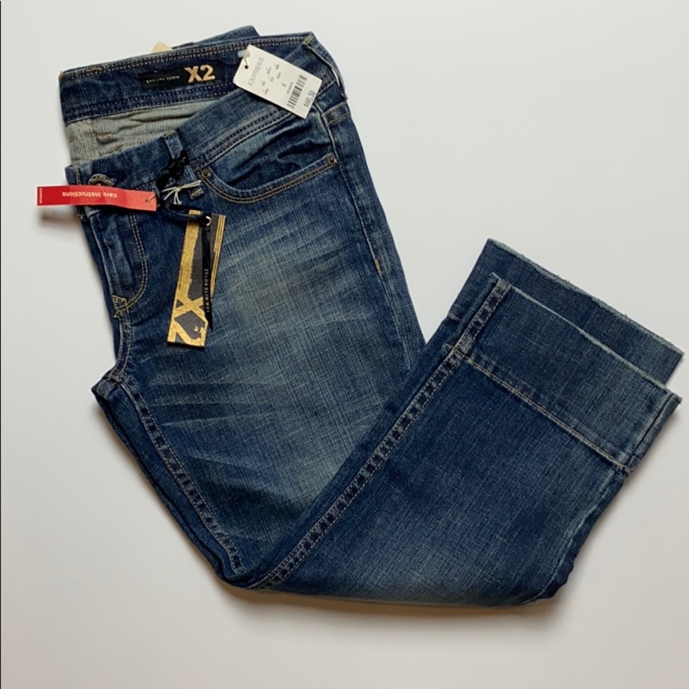 Express Zelda slim ultra low rise crop size 8